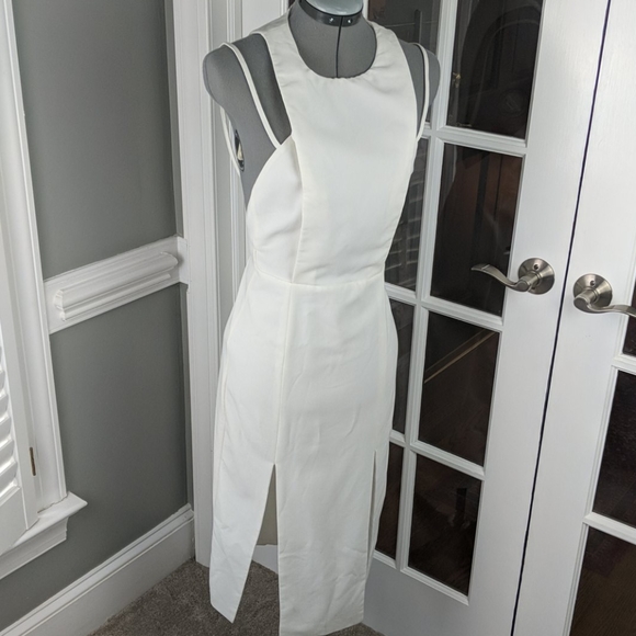 box pleated pinafore dress